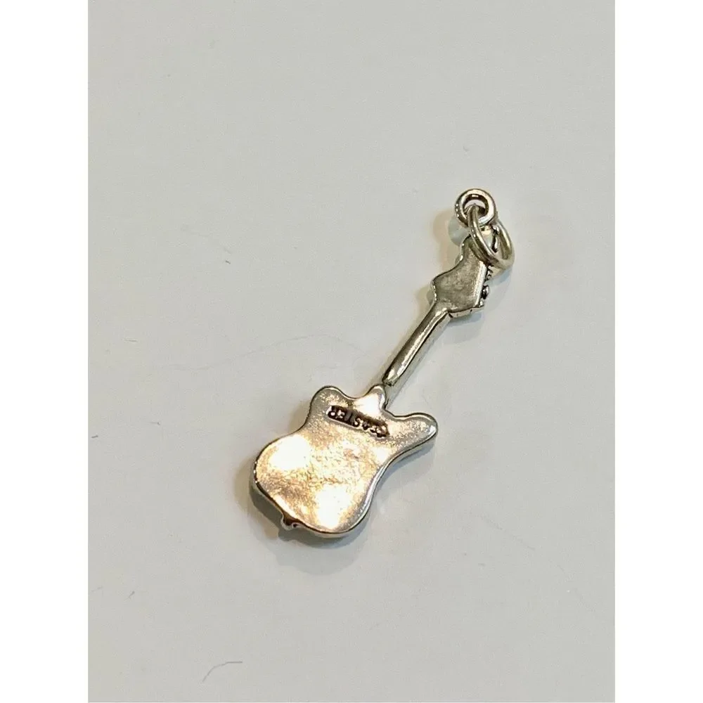 Electric Guitar Sterling Silver Jewelry Charm